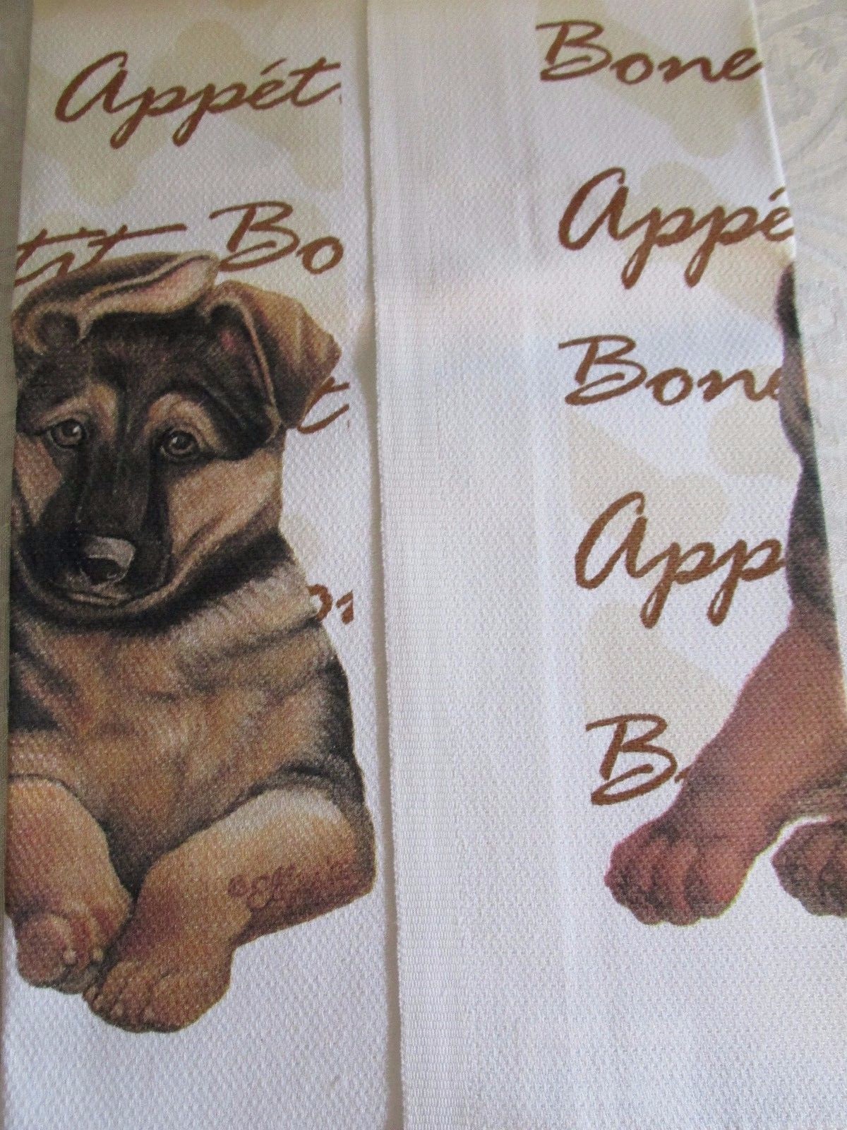 Fiddler's Elbow Kitchen Tea Towel German Shepherd Dog Bone Appetit eBay