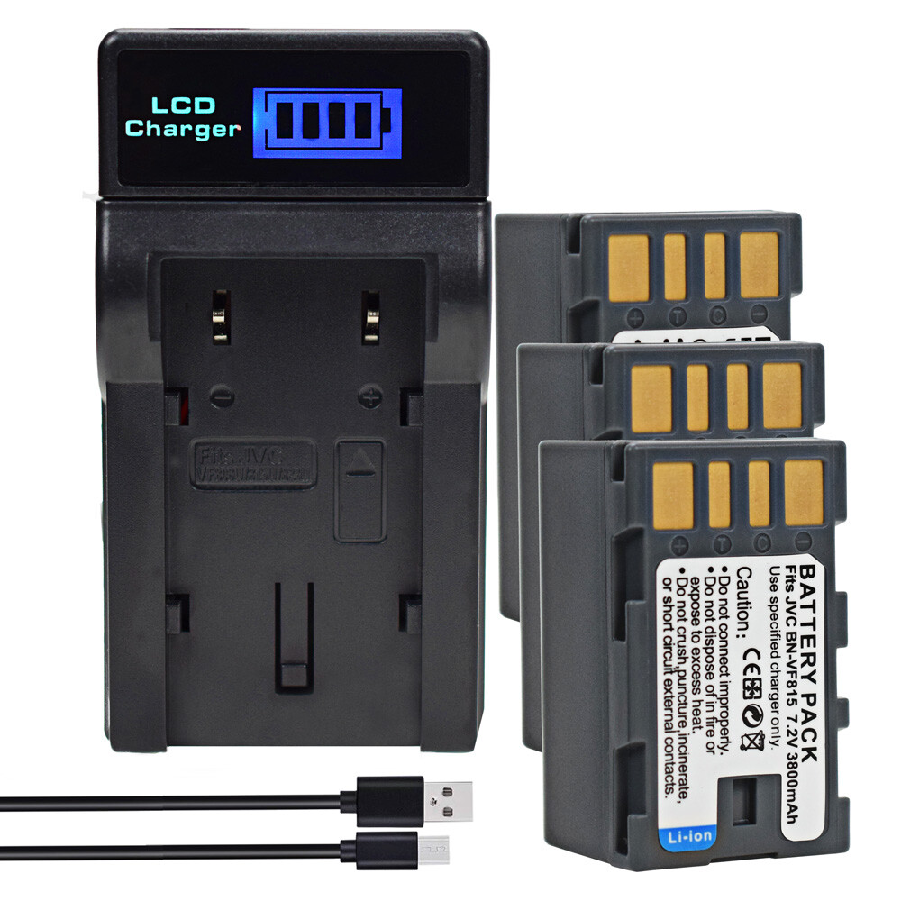 Battery or LCD Slim USB Charger for JVC BN-VF815 BN-VF815U GZ-MG130AC GZ-MG255 - Picture 43 of 49