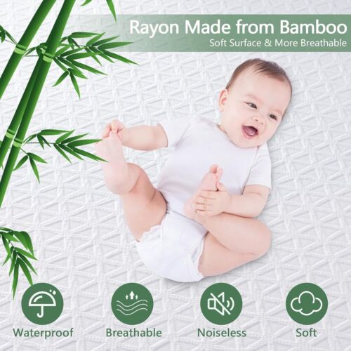 Cooling Bamboo Mattress Protector Waterproof Fitted Cover SB/KSB/DB/QB/KB - Picture 2 of 13
