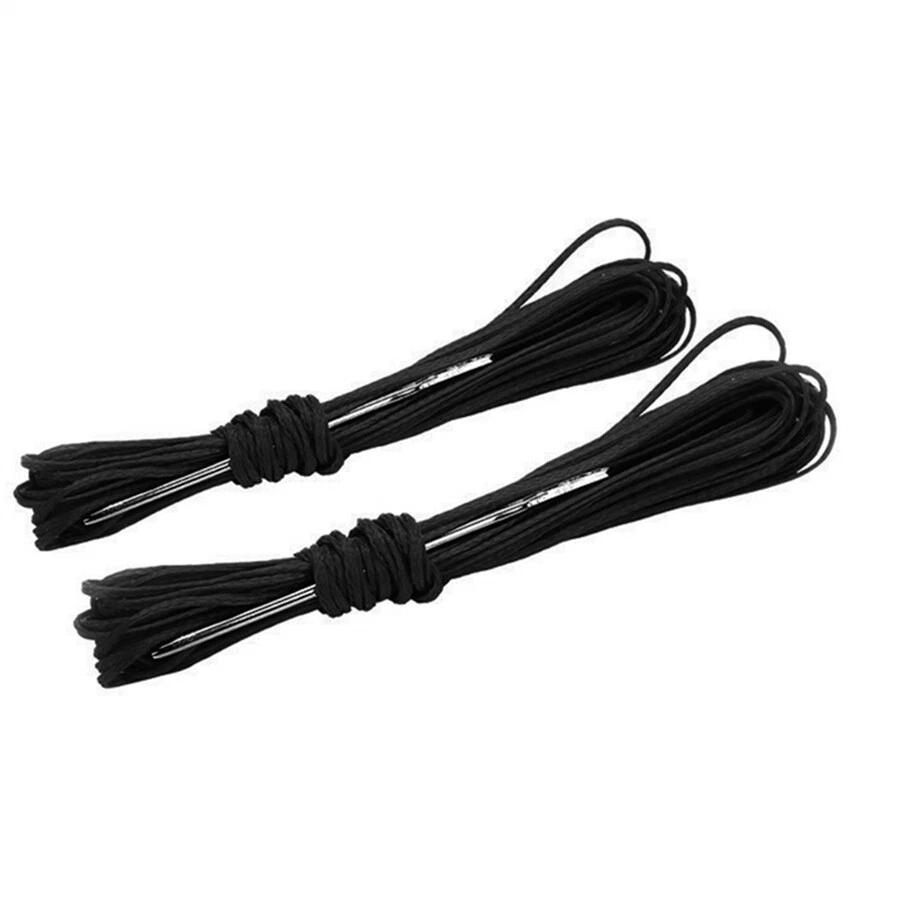 Car Hand Sew Steering Wheel Cover Carbon Fiber Leather Cover W/Needles Thread - Image 4 of 4