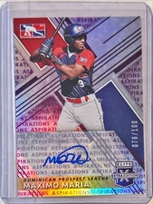 2019 Panini Elite Extra Edition Aspirations Purple Maximo Maria #205 Auto 76/100