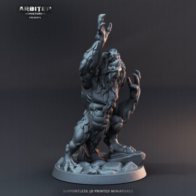 AKS2 Wolfman-02  DnD Tabletop Pathfinder Heroquest Miniature detailed 28mm