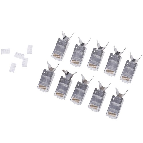 10Pcs Cat7 RJ45 connector cat 7 crystal plug shielded FTP RJ45 modul*h* - Photo 10/12