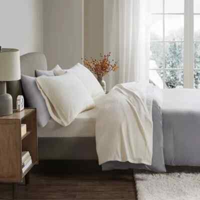 Sleep Philosophy True North Queen Plush Sheet Set Soft Fleece Deep Pocket Ivory