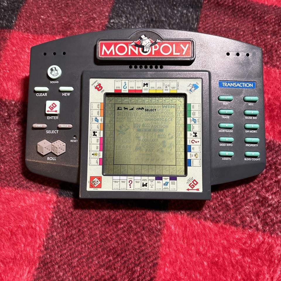 Vintage 1997 Hasbro Monopoly Electronic Handheld Talking Travel Game