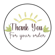 30 THANK YOU FOR YOUR ORDER ENVELOPE SEALS LABELS STICKERS 1.5" ROUND