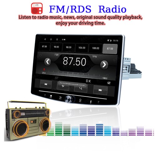 Single 1DIN Rotatable 10.1" Android 12 Carplay Car GPS Stereo Radio WIFI Player - Picture 12 of 16
