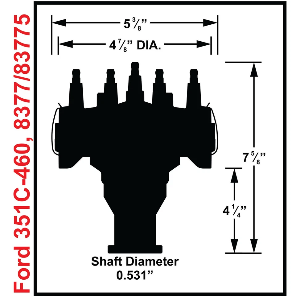 Distribuidor de carreras MSD Billet Crank Trigger con engranaje de bronce rojo para Ford 351C-460 Foto 2 de 4