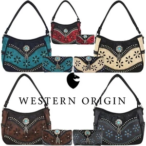 Laser coupé en cuir outillé porter la Purse Western sac à main femmes sac à épaule Portefeuille