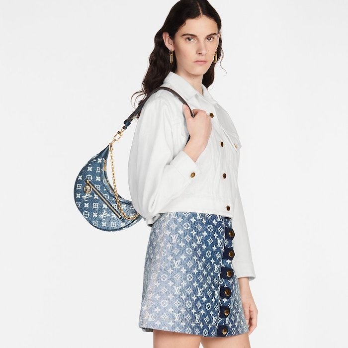 LOUIS VUITTON Chain Shoulder Bag M81166 Loop Denim Monogram
