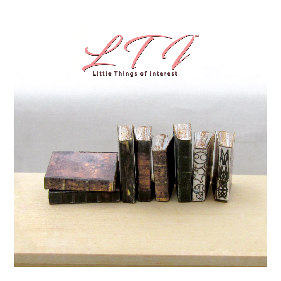 Mini Fake Books 1:6 Scale ANCIENT TEXT Books 8 Pc Miniature Prop Faux Books Phicen ...