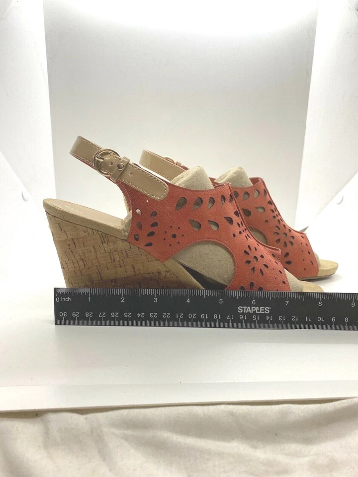 Sandalias de cuña Anne Klein Taja gamuza cuero rosa para mujer talla US 10 M Foto 4 de 4