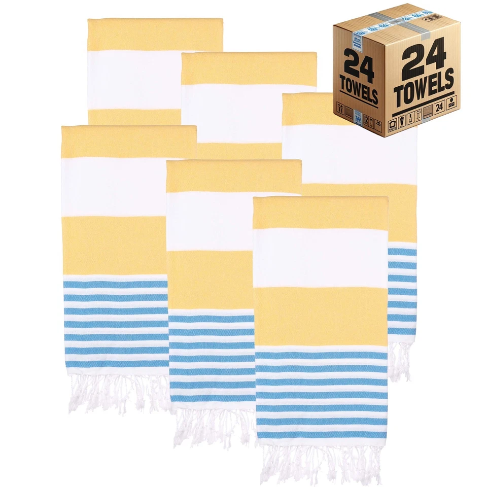 Turkish Beach Towel Bulk Case of 24 (38" x 71")  Oversized, Quick-Dry, Sand-Free - Image 3 of 4