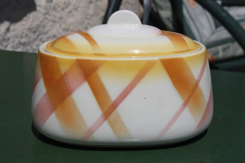 Alte Art Deco Keramik Box Dose Spritzdekor 30er jahre - Picture 3 of 9