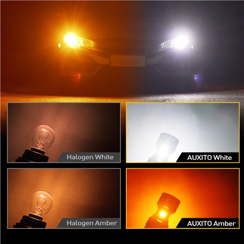 2PC 1157 7506 Amber White Switchback LED Turn Signal Light Bulb Anti Hyper Flash - Picture 4 of 13