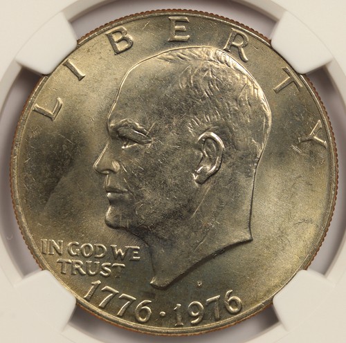 1776 - 1976-D Type 2 Eisenhower Ike Bicentennial $1 MS 66 NGC - Picture 3 of 4