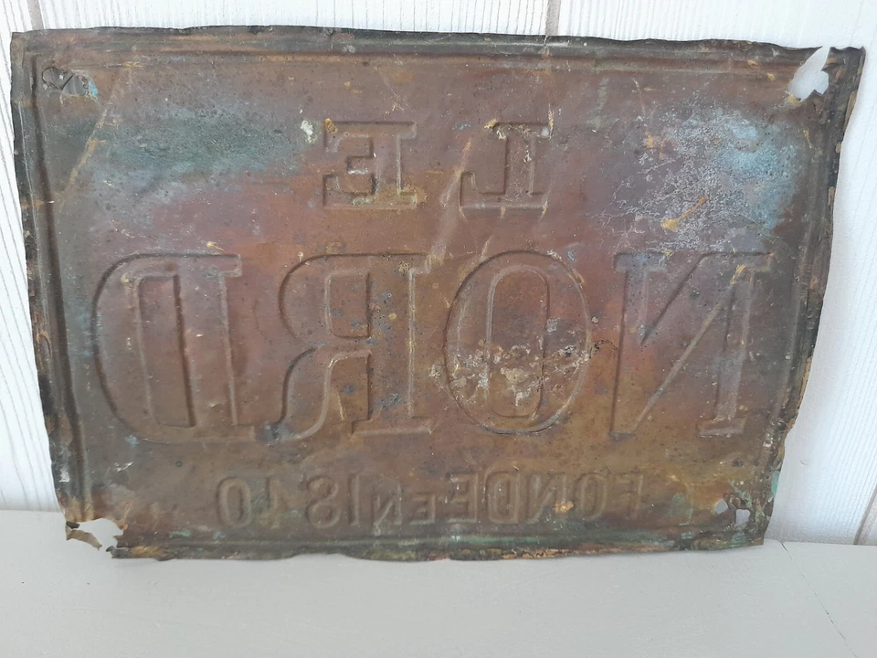 Plaque en métal "LE NORD" Fondé en 1840 Lettres en relief - Photo 4/4