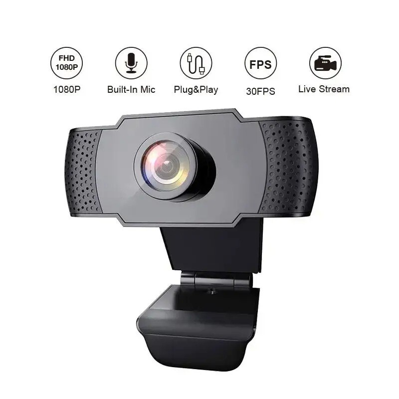 WEB Cam 1080p with Microphone Mini Camera Streaming Video HD PC Laptop Zoom Live