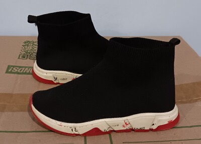 LC Waikiki Girls Black Booties Slip On Sneakers Inside Ankle Sole Peels Off   