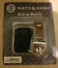 Mato  Hash High Quality Nickel-Plated Copper Referee Whistle with Black Lanyard