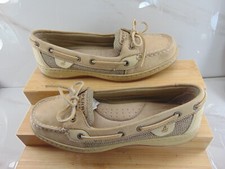 Sperry Top Sider Boat Shoes Womens 7.5 M Casual 9102047 Beige Leather Lace Up