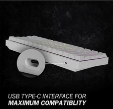 Durgod Venus HK White Mechanical Gaming Keyboard Gateron RGB Red Switch 61keys30 3