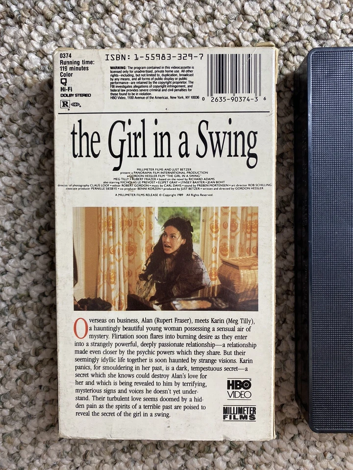 The Girl In A Swing VHS, 1989, A Millimeter Films Release, HTF OOP, Psychic - Image 4 of 4