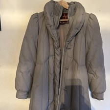 Women's Vintage J.gallery Full Length Down Coat Size Medium Taupe Color