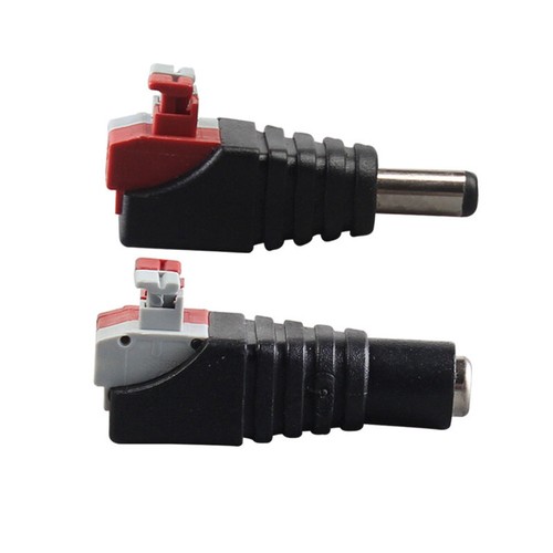 DC12V Power Balun Connector 5.5x2.1 Press on Cable Adapter Jack Plug Male Female - Picture 8 of 8