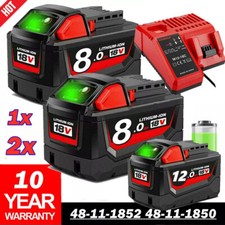 Battery For Milwaukee for M18 5.0Ah / 8.0Ah Lithium Extended Capacity 48-11-1860