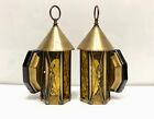 Pair of Classic Marine Decor Old Antique Underwriter Laboratories Electric Lamps