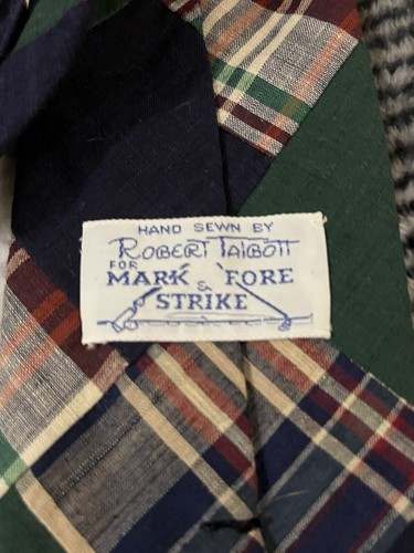 Rare Vintage Robert Talbott Patchwork Patch Men’s Tie Mark Fore & Strike - Picture 6 of 22