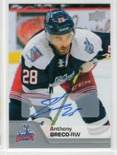 Anthony Greco 20-21 Upper Deck AHL Hockey Signature Auto #133 Hartford Wolf Pack