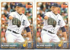 2 CARD BASEBALL CARD LOT OF BLAINE HARDY 542
