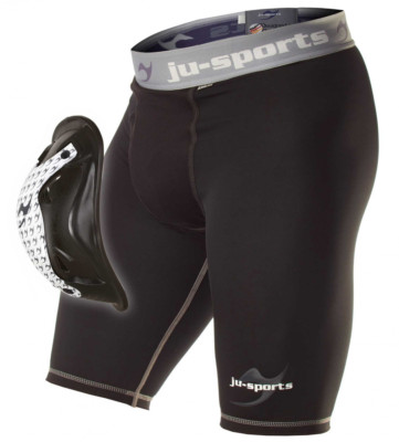 Ju-Sports Compression Base Shorts mit Motion Pro Flexcup, ver.Größen, Muay Thai,
