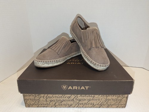 Ariat Women's Joy Taupe Suede Flat Slip-on Shoes Size 5.5 - 第 1/10 張圖片