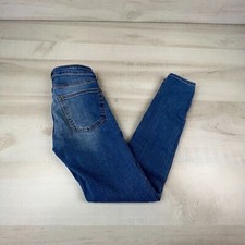 Zara Womens Skinny Jeans 2 Premium Denim Embroidered Flowers Medium Wash