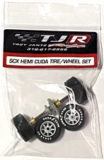 SCX 1/32 Analog Plymouth Trans Am Silver Barracuda 1970 - WHEEL SET - New