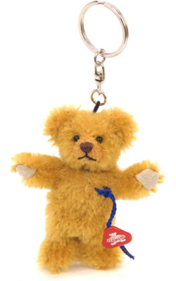 Schlüsselanhänger Gold Mohair Teddybär von Clemens - 7 cm - 10.021.0075