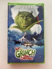 How the Grinch Stole Christmas VHS in green clamshell with Jim Carrey