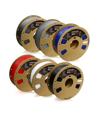 OVERTURE PETG Filament 1.75mm, 3D Printer Filament, 6kg Spool (13.2lbs), Dime...