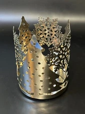 Bath Body Works Slatkin Christmas Tree Snowflakes Metal Candle Holder