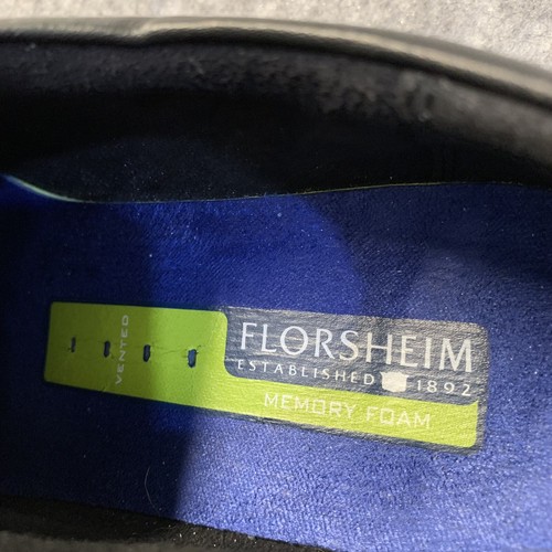 Florsheim Schuhe Herren 10D schwarz Kappe Zehe Memory Foam belüftete Innensohle - Bild 9 von 12