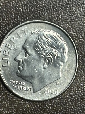 2020 P Feeder Finger Scratches Roosevelt Dime Error