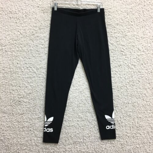 Adidas Leggings Medium Adult Black Pull On Ankle Pants Stretch Casual Womens M