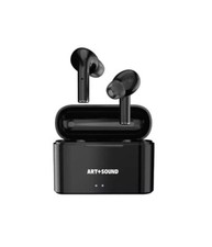 Art + Sound Bluetooth True Wireless Pro Ear Buds BLACK Built in Mic Charge Case