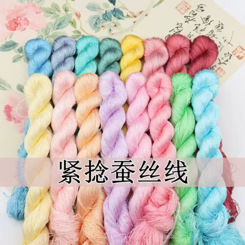 16silk tight twisted water ripple mulberry silk,hand-dyed embroidery silk thread - Picture 2 of 32