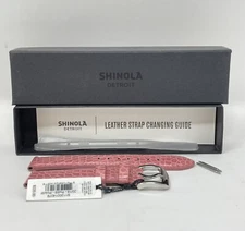 Shinola Detroit Genuine Alligator Leather Strap, Pink/20MM