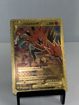 Zapdos V Metal Gold Foil Pokemon Card Fan Art Card ￼ | eBay