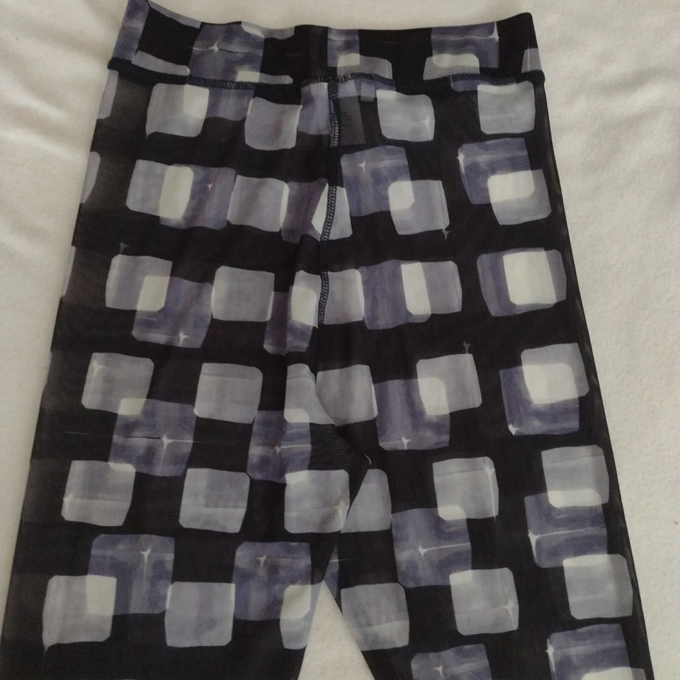 Henrik Vibskov Cube Print Stockings S Mesh Black White Geometric Leggings Sheer - Image 4 of 4